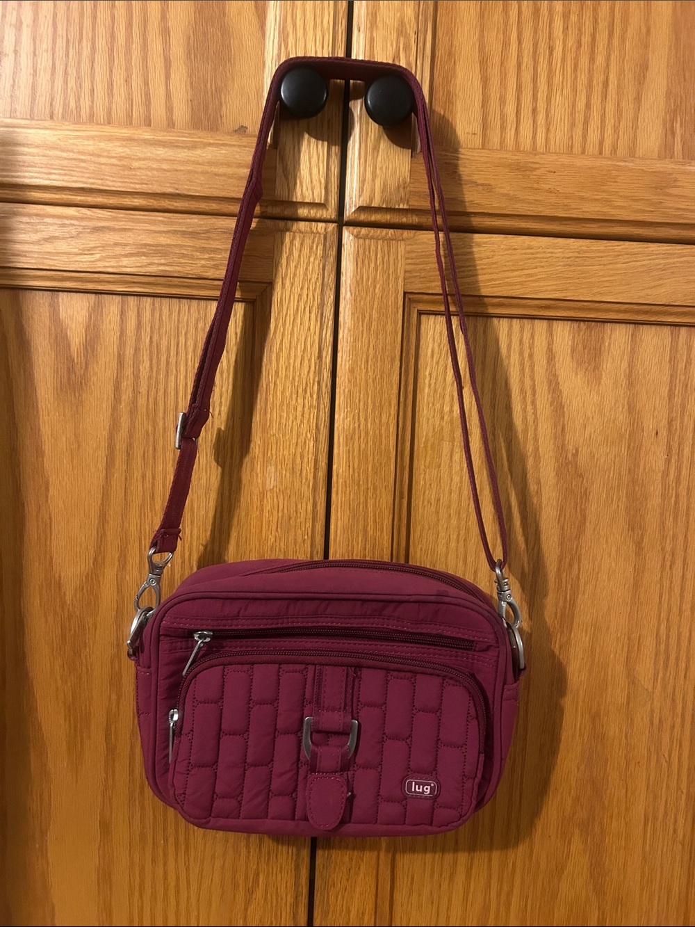 lug Quilted Crossbody Bag in Burgundy